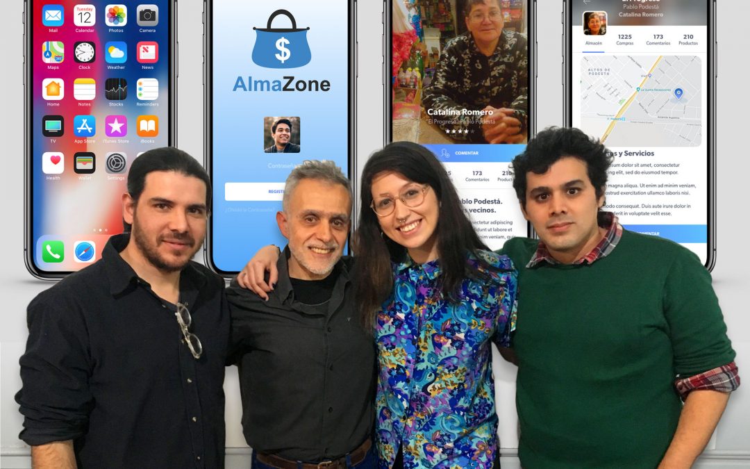 Lucas González, Prof. Marcelo Braz, Macarena Araya y Denis Serrano